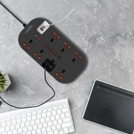 Porodo Blue 8 Ac Power Strip - Black